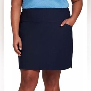 NWT Lady Hagen Women’s 16” Navy Side Pleat Skort/Skirt Golf Tennis - Size XXL